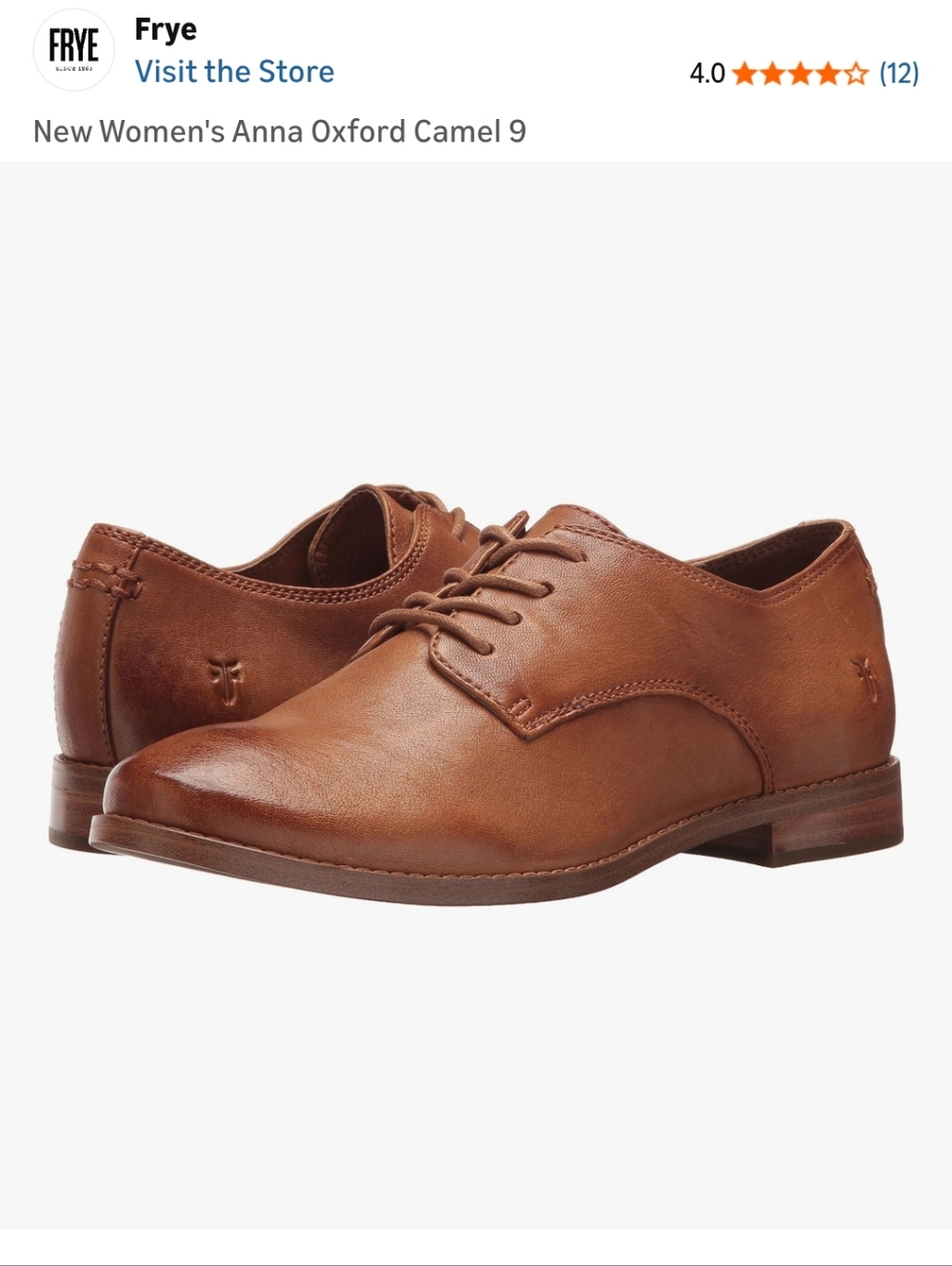 Frye Women's Anna Oxford Camel Size 9